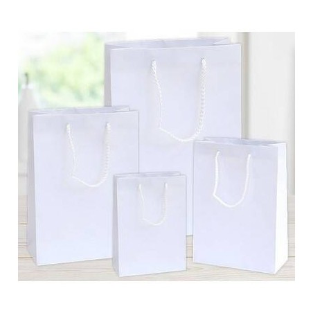 SHOPPER IN CARTA PLASTIFICATA OPACA 36x12x41cm BIANCA