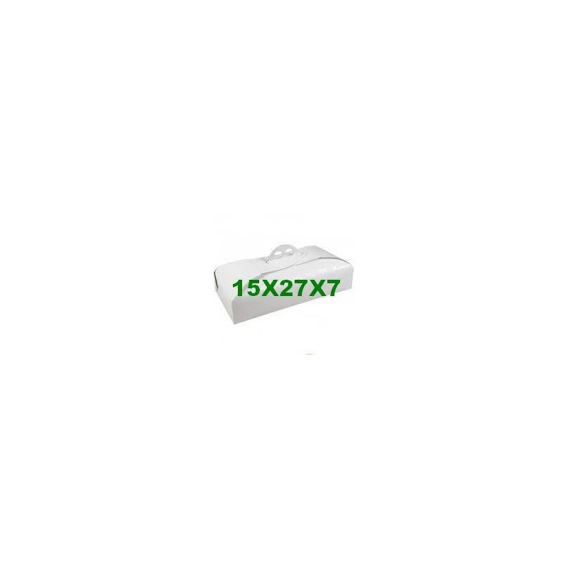 SCATOLA PORTA TORTA RETTANGOLARE 15x27x7 BIANCO RAMAGE