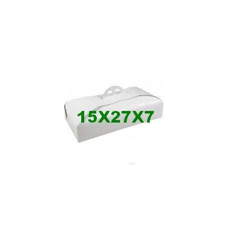 SCATOLA PORTA TORTA RETTANGOLARE 15x27x7 BIANCO RAMAGE
