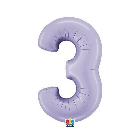 PALLONE NUMERO 3 MYLAR 102cm 40 LILLA