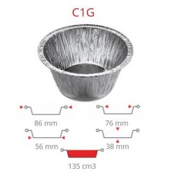 TEGLIA ALLUMINIO TONDA MONOPORZIONE ALTA 100PZ C1G ICONT