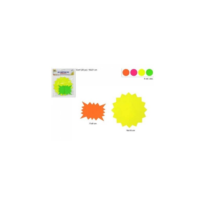 CARTONCINO SEGNAPREZZI FLUO 20pz