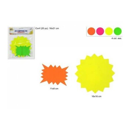CARTONCINO SEGNAPREZZI FLUO 20pz