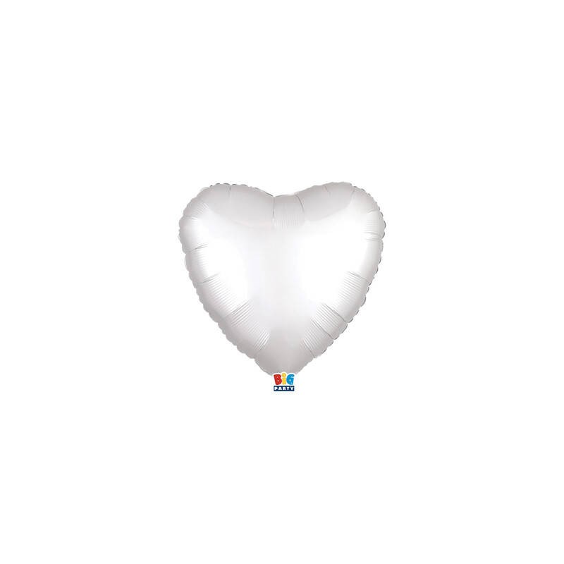 PALLONE MYLAR CUORE 18 45cm BIANCO SATIN
