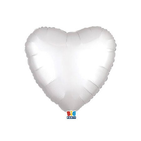 PALLONE MYLAR CUORE 18 45cm BIANCO SATIN
