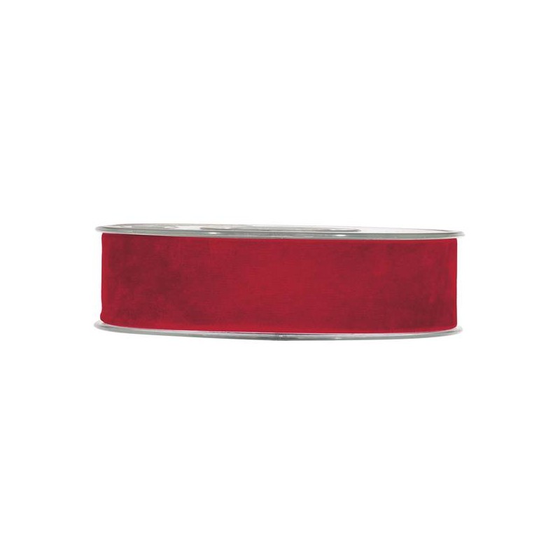 NASTRO DOUBLE VELVET mm25x7mt ROSSO