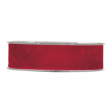 NASTRO DOUBLE VELVET mm25x7mt ROSSO