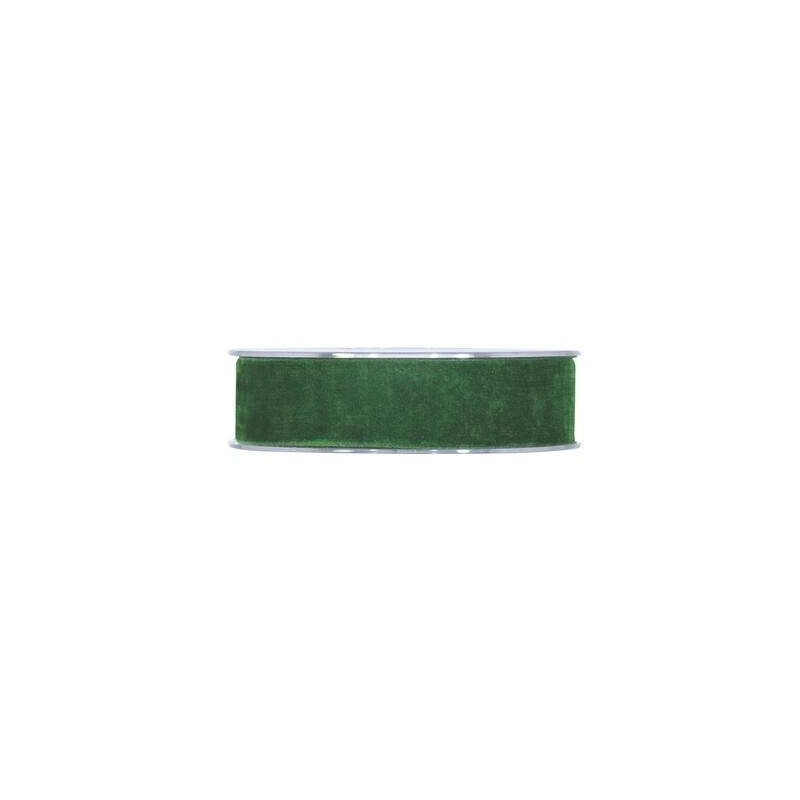 NASTRO DOUBLE VELVET mm25x7mt VERDE SCURO