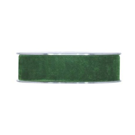 NASTRO DOUBLE VELVET mm25x7mt VERDE SCURO