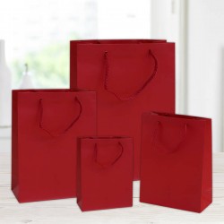 SHOPPER IN CARTA PLASTIFICATA OPACA 45+16x49cm BORDEAUX