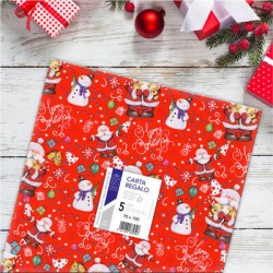 CARTA REGALO 70x100cm 5 FOGLI ASS. NATALE ASS.TA