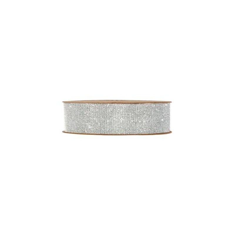 NASTRO MILO mm25x10mt GLITTER ARGENTO