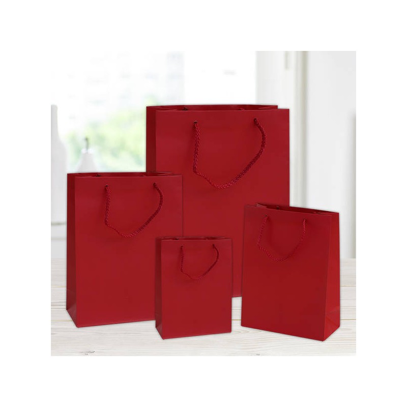 SHOPPER IN CARTA PLASTIFICATA OPACA 10+6,5x12cm BORDEAUX