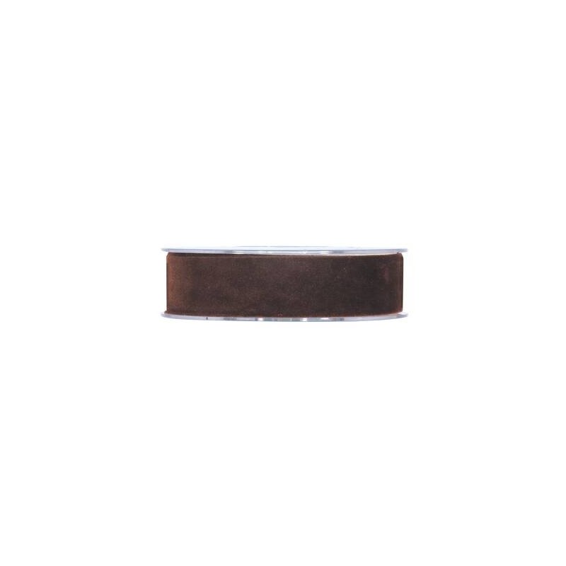 NASTRO DOUBLE VELVET mm25x7mt MARRONE