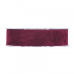NASTRO DOUBLE VELVET mm25x7mt BORDEAUX