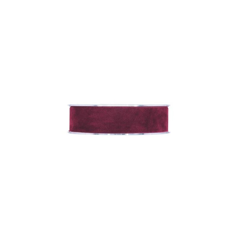 NASTRO DOUBLE VELVET mm25x7mt BORDEAUX