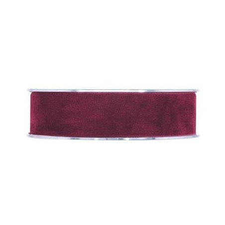 NASTRO DOUBLE VELVET mm25x7mt BORDEAUX