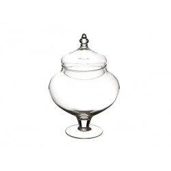 BOMBONIERA VETRO C/PIEDE E COPERCHIO H.26cm ø18cm 628