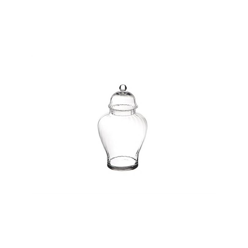 BOMBONIERA VETRO OTTICA H.28cm ø15cm 13-578