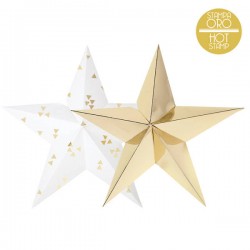 STELLA ORO/BIANCA cm.35 STAMPATA ORO 2pz