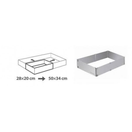 DELICIA ANELLO RETTANGOLARE REGOLA TORTE 28x20-50x34cm