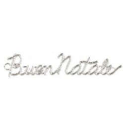 DECORO BUON NATALE ARGENTO 6,5cm 6pz