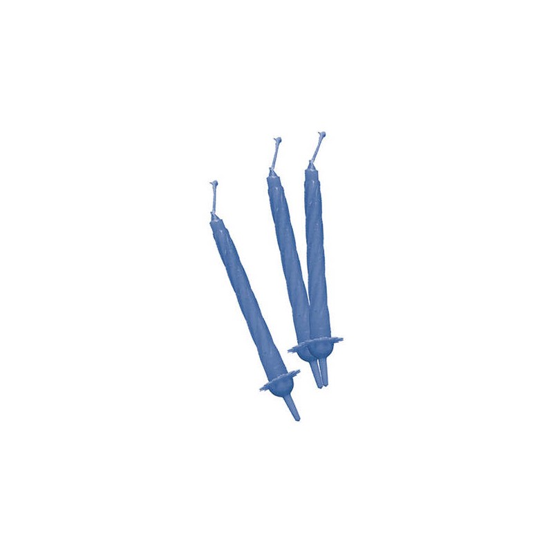CANDELINE C/SOSTEGNO 8cm 100pz CELESTE