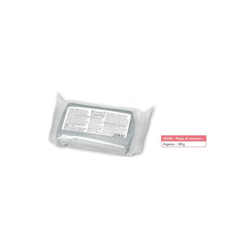 PASTA DI ZUCCHERO 100gr ARGENTO FLOREAL