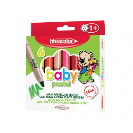 BABY PASTEL PASTELLI PUNTA GROSSA 6pz FIBRACOLOR