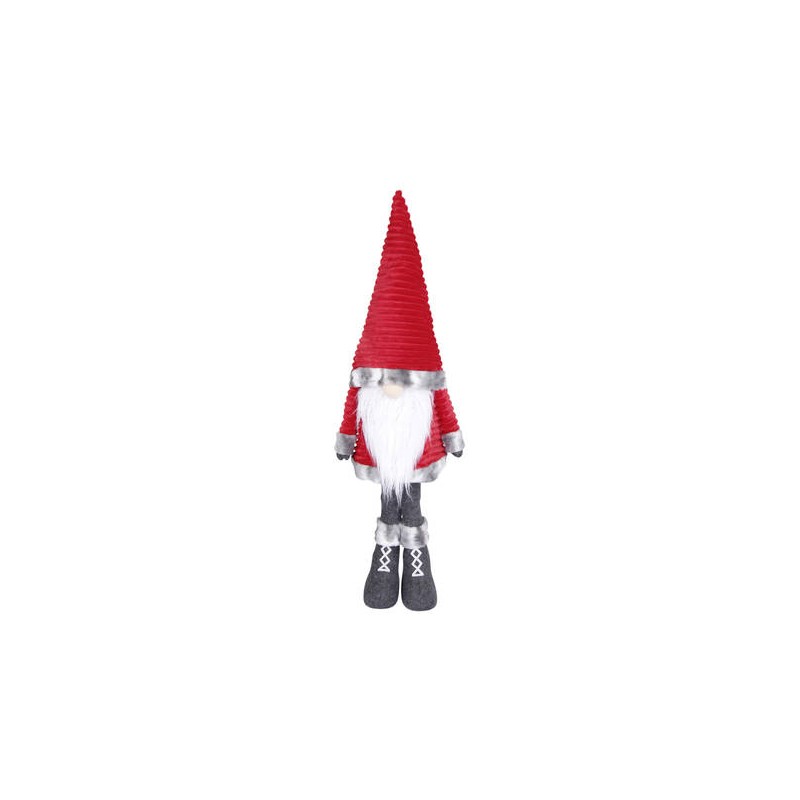 GNOMO ABITO ROSSO BORDI ARGENTO 125cm
