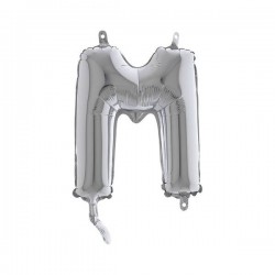 LETTERA M MYLAR SILVER 14 36cm