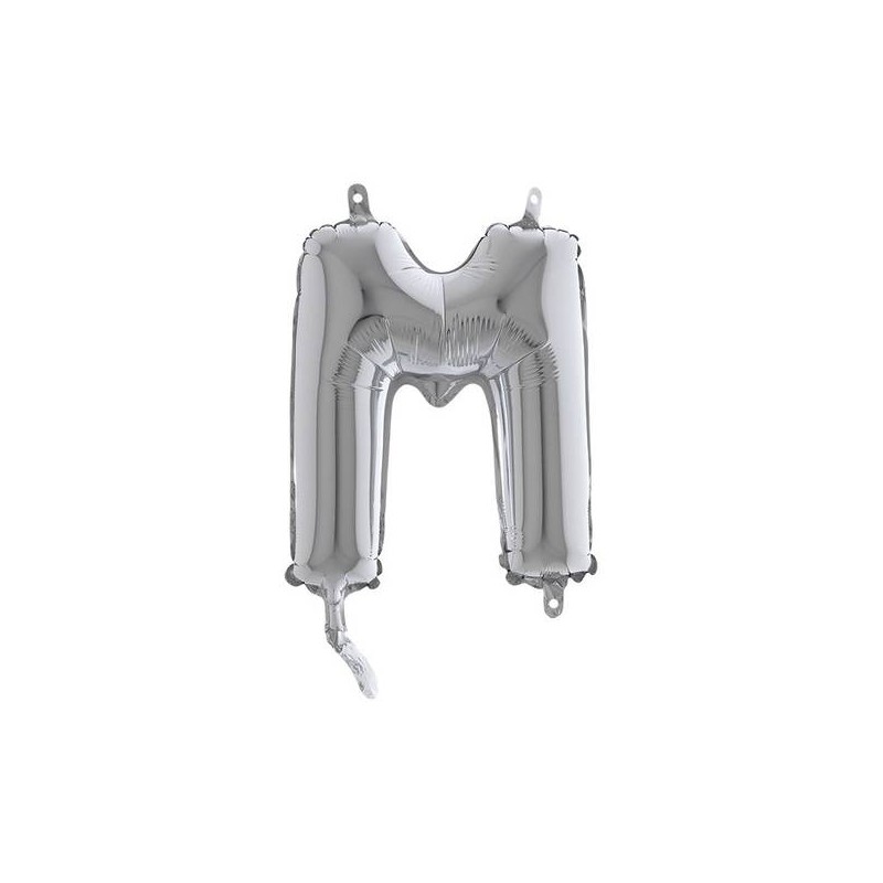 LETTERA M MYLAR SILVER 14 36cm
