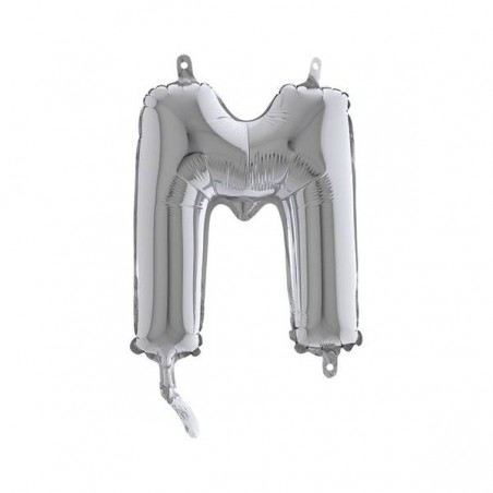 LETTERA M MYLAR SILVER 14 36cm