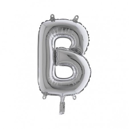 LETTERA B MYLAR SILVER 14 36cm