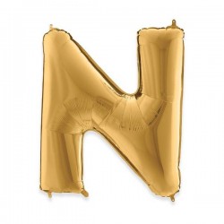 PALLONE MYLAR LETTERA N 102cm 40 GOLD
