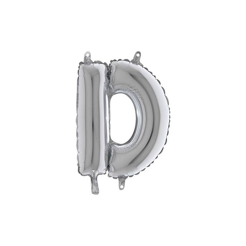 LETTERA D MYLAR SILVER 14 36cm