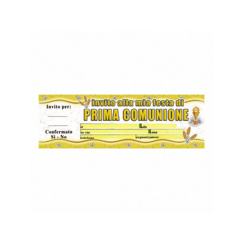 BLOCCHETTO INVITI COMUNIONE GOLD 20pz