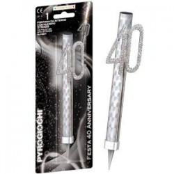 CANDELOTTO TORTA 40 ANNI GLITTER ANNIVERSARY