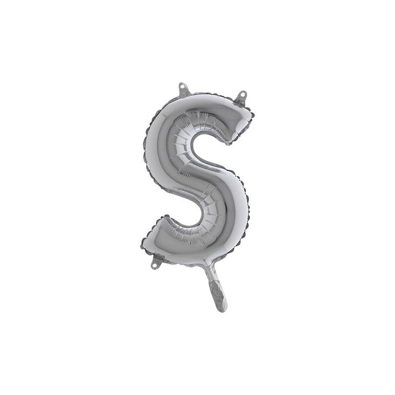 LETTERA S MYLAR SILVER 14 36cm