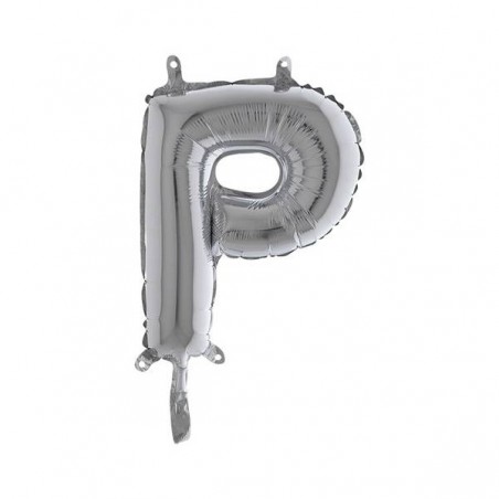 LETTERA P MYLAR SILVER 14 36cm