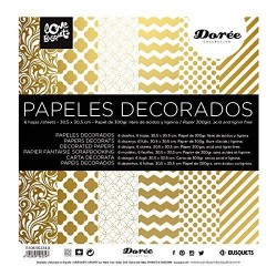 CARTA SCRAP DECORATA METAL 30,5x30,5 6fg GOLD