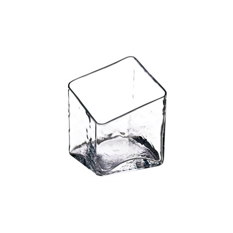 QUADRATO VETRO TAGLIO OBLIQUO 10,5x10,5x12cm 15-3768