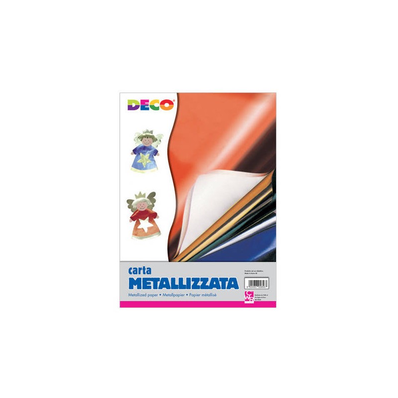 RISMA A4 CARTA METALLIZZATA ADESIVA 15fg ASS.TI 80gr