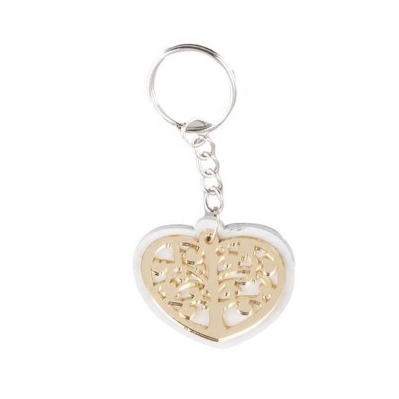 PORTACHIAVI CUORE PLEXY ORO 4cm 24pz