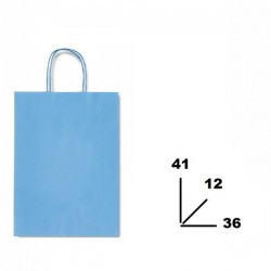 BORSA CARTA COLOR MIS.36+12x41cm AZZURRO 744