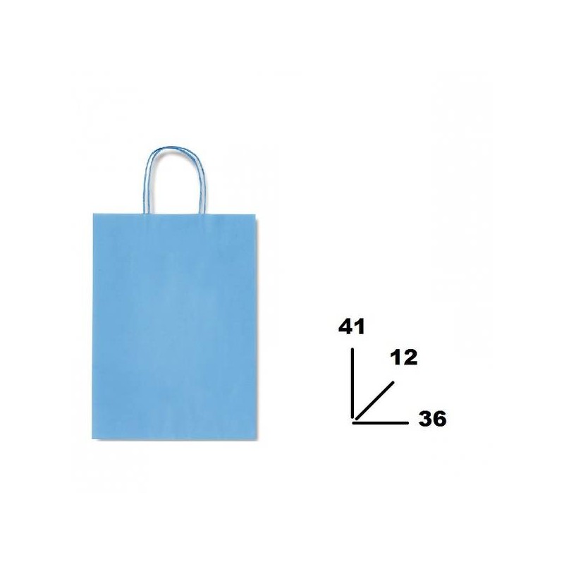 BORSA CARTA COLOR MIS.36+12x41cm AZZURRO 744
