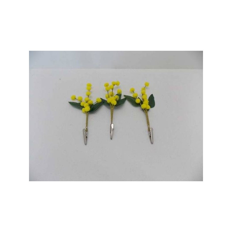 RAMO MIMOSA 15cm CON PINZA 3pz 6880