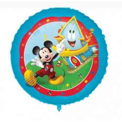 PALLONE MYLAR TOPOLINO ROCK THE HOUSE TONDO 18 43cm C/FILO E PESETTO