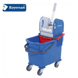 CARRELLO ERGO DOUBLE BUCKET 2 VASCHE 25+10lt C/STRIZZATORE KS03