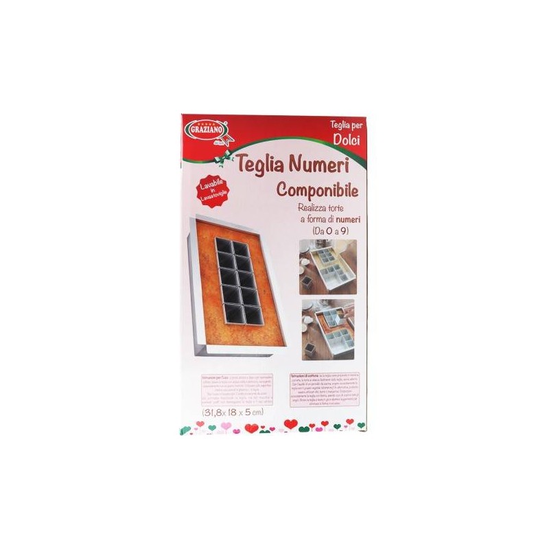 TEGLIA DA FORNO NUMERI COMPONIBILE 31,8x18x5cm